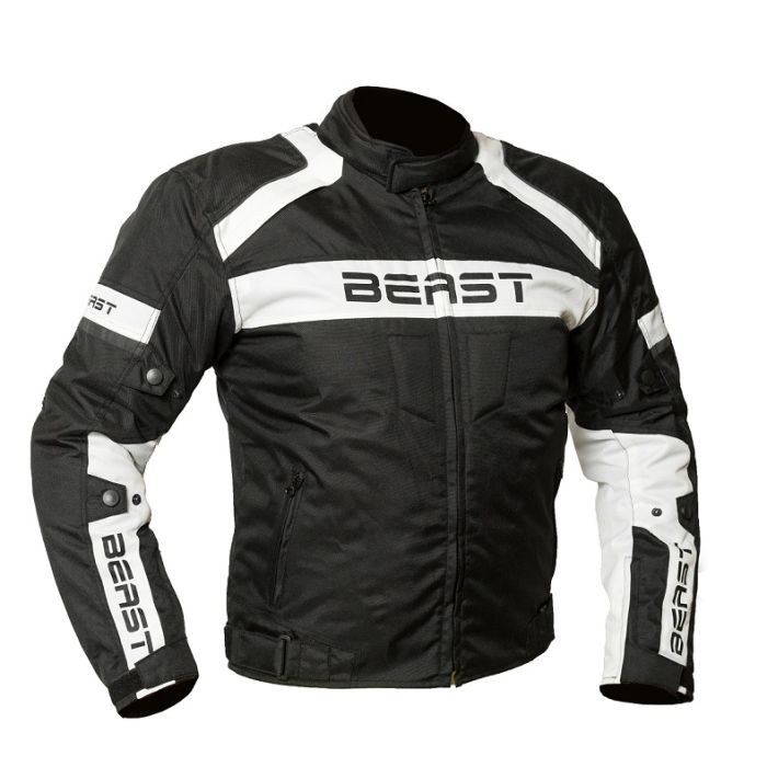 BEAST BST-1803 White/Black motoros kabát