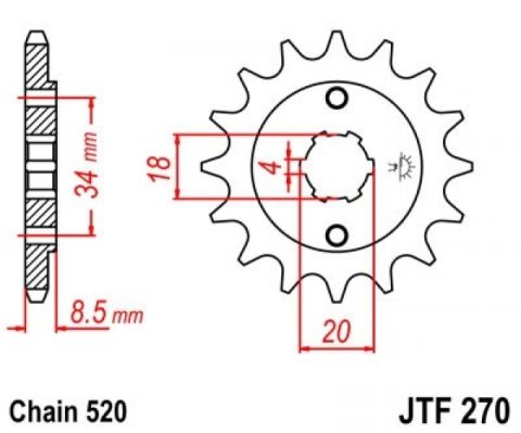 JTF 270 lánckerék