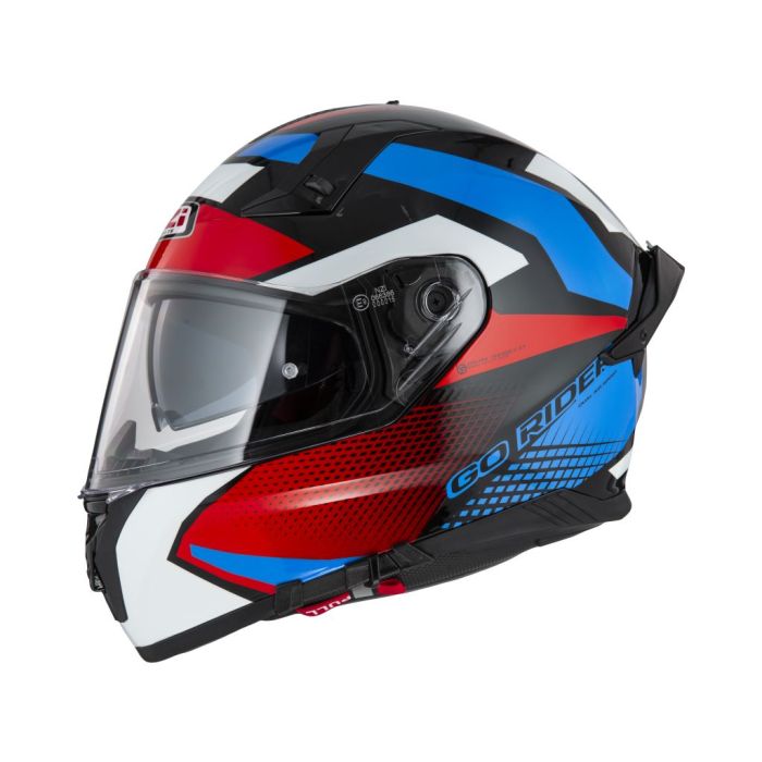 NZI GO RIDER QUADRI Black-Red-Blue zárt bukósisak