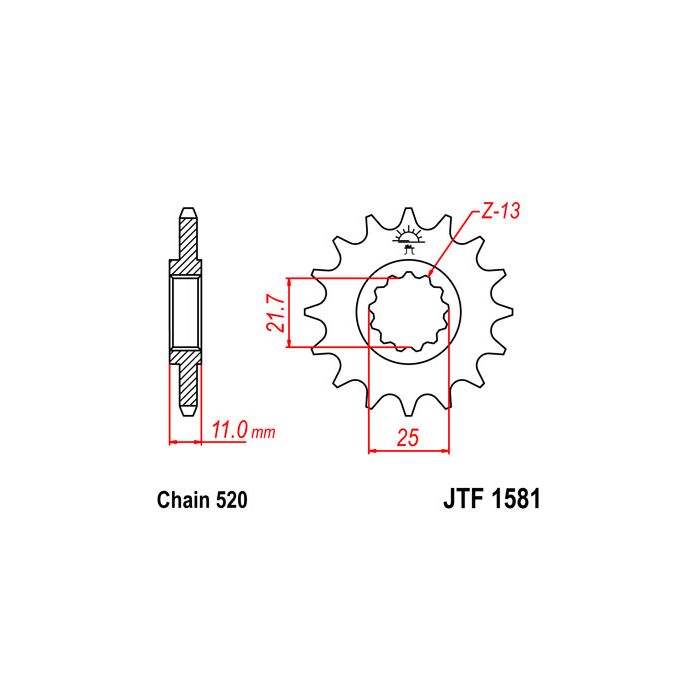 JTF 1581 lánckerék