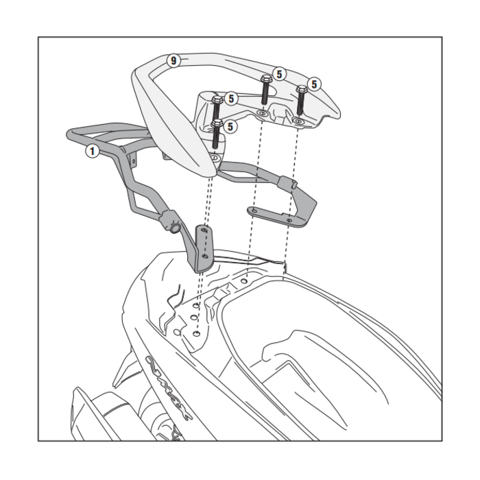 GIVI SR2123 hátsó doboztartó konzol YAMAHA N-MAX 125/155 (2015-2020)