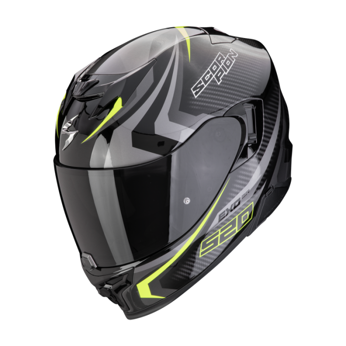 SCORPION EXO-520 EVO AIR TERRA BLACK/SILVER/NEON YELLOW bukósisak