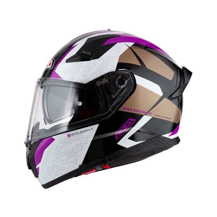 NZI GO RIDER STREAM TRIDENT Black/Purple zárt bukósisak