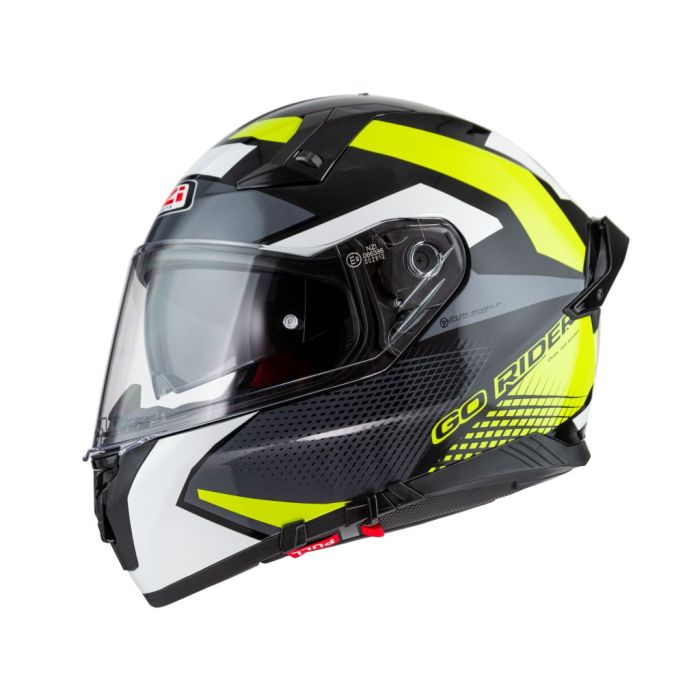 NZI GO RIDER QUADRI Black-Grey-Yellow  zárt bukósisak