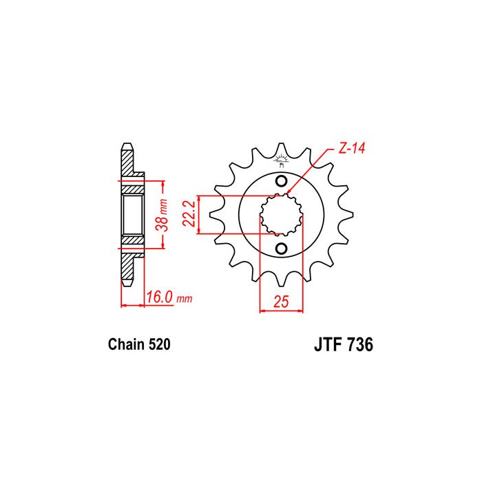 JTF 736 lánckerék